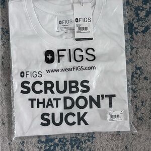 Figs White T-Shirt with Bold Black Text